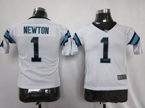 Youth Nike NFL White Carolina Panthers 1 Newton Game Jerseys